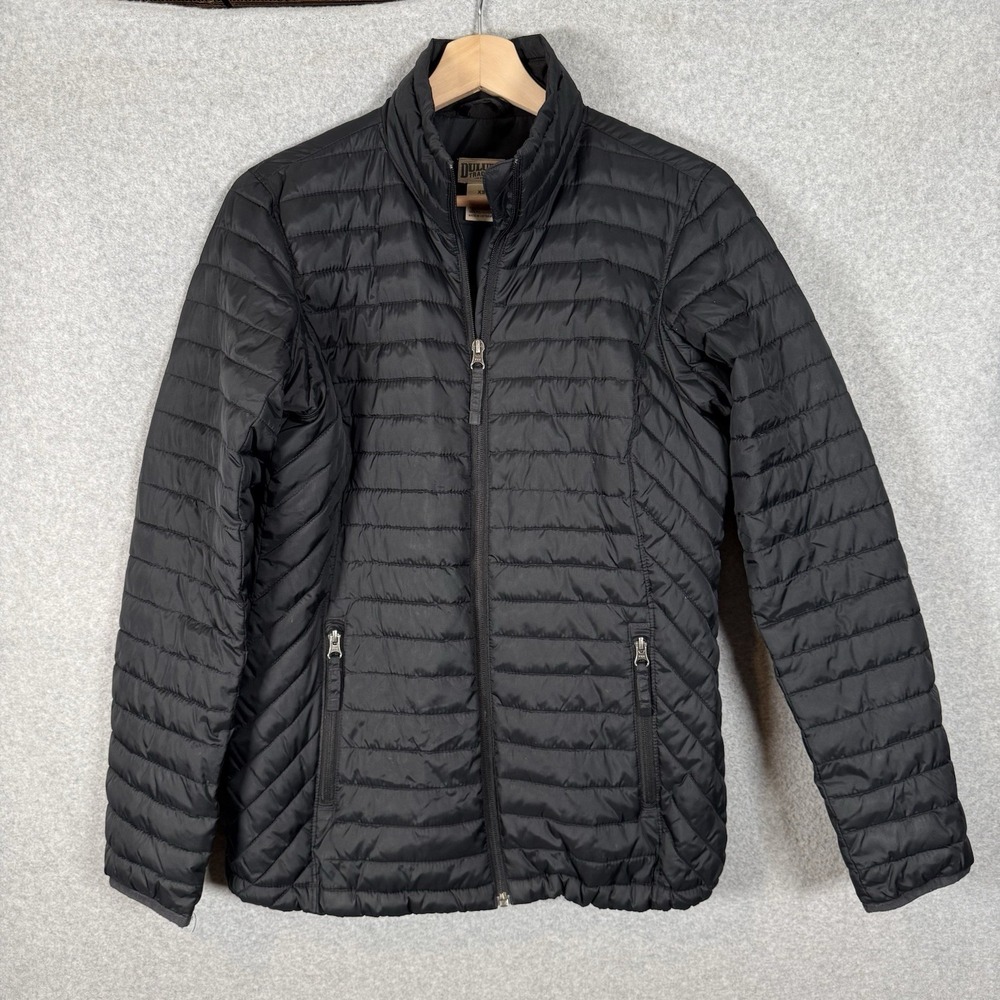 Duluth Trading Co Puffer Jacket Womens XS Black Full Zip